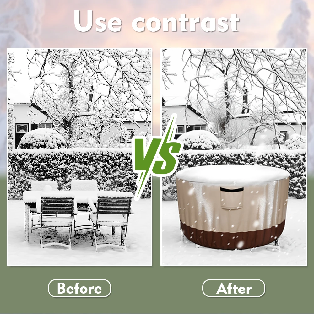 Outdoor Round Table Cover Waterproof Oxford 600D Heavy Garden Furniture Chair Set Dust Covers Protection Patio Large Furniture