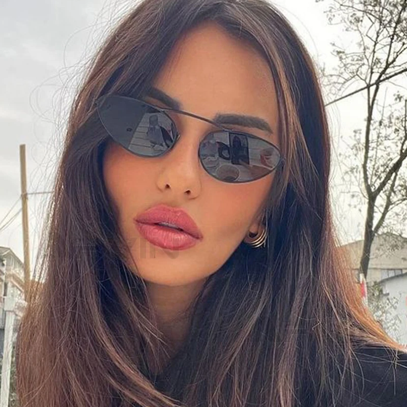 Sexy Cat Eye Sonnenbrille Frauen Vintage Dreieck Metall Sonnenbrille für Männer Mode Marke dekoration gläser Party Gafas De Sol