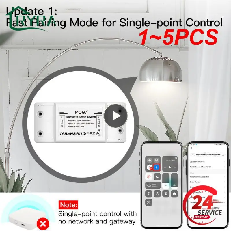 

1~5PCS Bluetooth -Fi Smart Light Switch Timer Smart Life APP Wireless Remote Control Works with Alexa Home