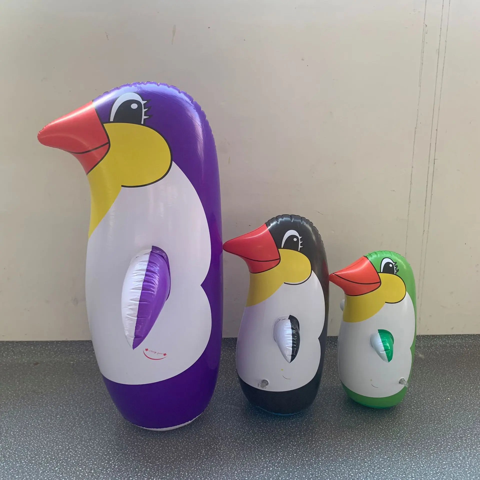 PVC Inflatable Toy Lifelike Cartoon Penguin Tumbler 34cm/43cm/68cm Children Gift Baby Toys Playground Toy Set