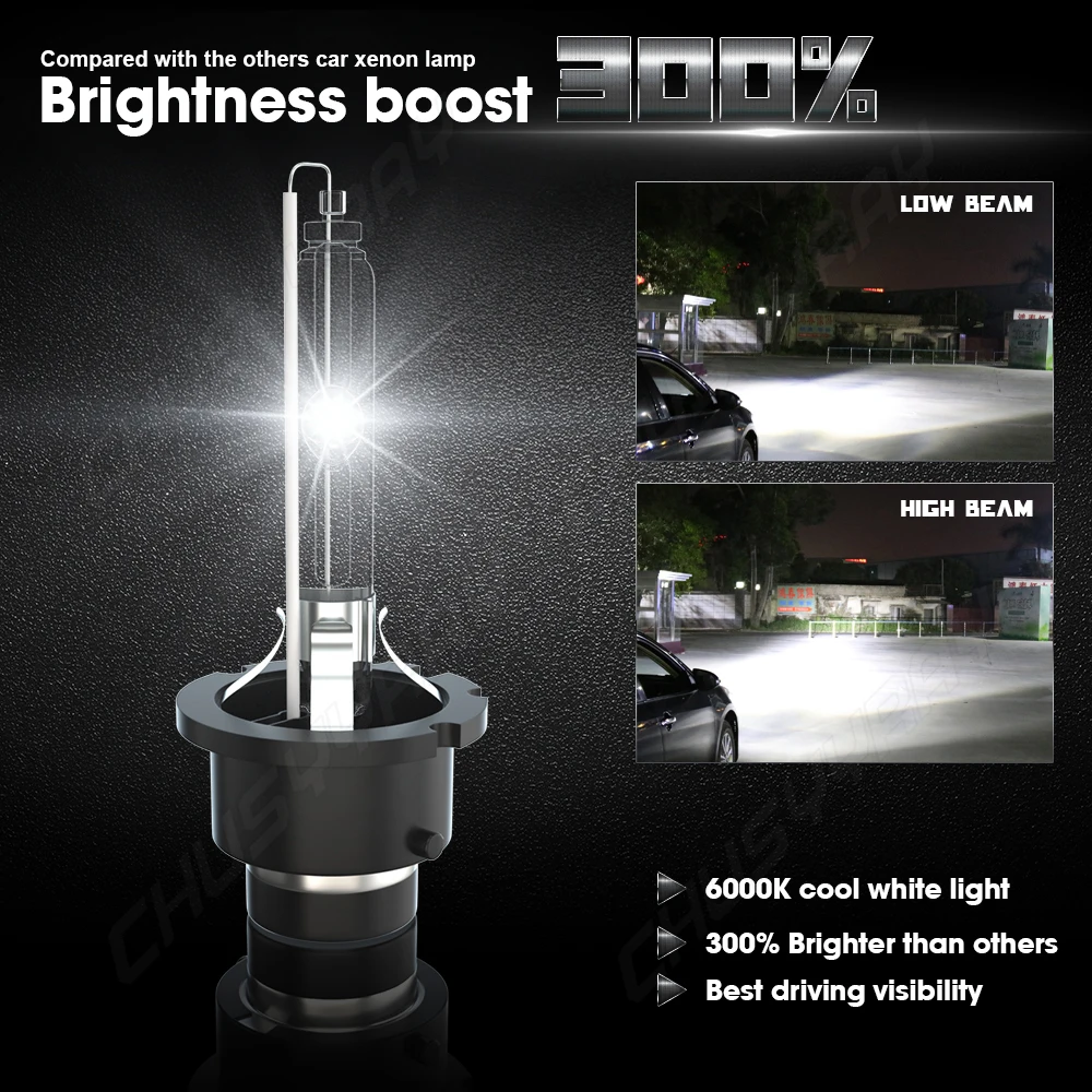 CHUSYYRAY Car Lights Compatible For 2007-2009 Mazda 5 LED/HID Headlight Fog light Combo Bulbs D2S H11 4PCS Car Accsesories