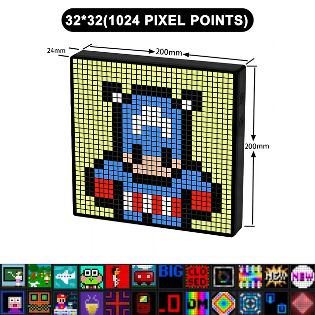 Pannello LED Matrix 16x64 Pixel Portatile | Display RGB Per Testi, Animazioni E Musica | Impermeabile IP66 | Controllo Bluetooth