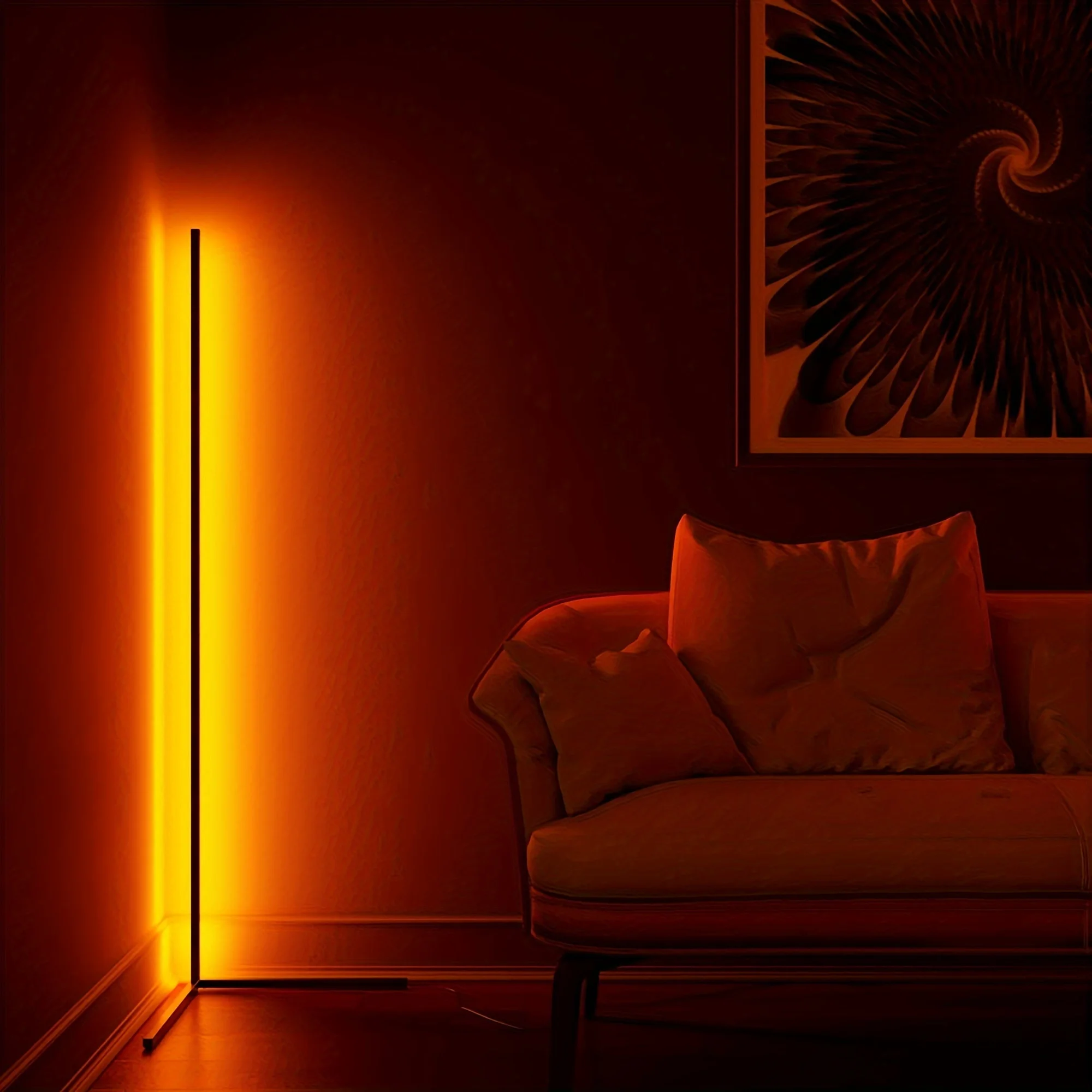 Corner Floor Lamp, 60-Inch Rgb Led Corner Lamp, Led Floor Lamp For Living Room Bedroom Game Room