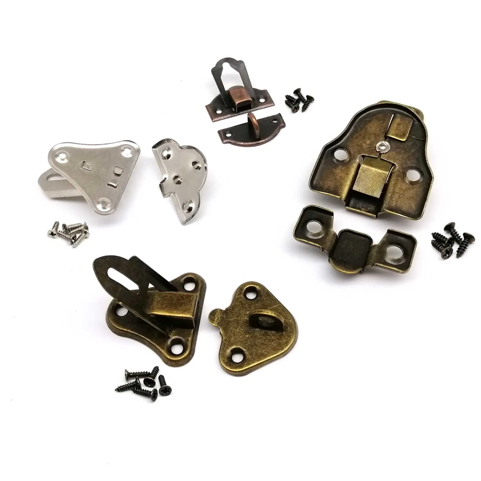 Small Heavy Duty Wooden Jewelry Chest Gift Wine Box Case Suitcase Latch Hasp Hook Clasp Trunk Toggle 2pcs Can Hold Lock Padlock