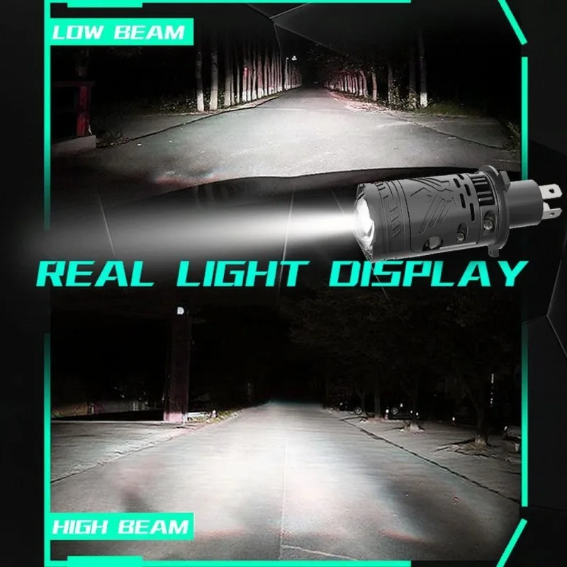 H4 LED 헤드라이트 전구 프로젝터 렌즈 CANBUS 초고휘도 12000Lm 6500K 터보 팬 자동차 조명 9003/HB2 자동차/오토바이용 12V 24V