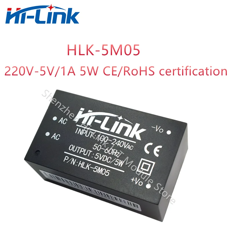 무료 배송 HLK-5M05 10 개/몫 AC DC 220V 5V 전원 공급 장치 모듈 조정 가능한 고효율 스텝 다운 컨버터