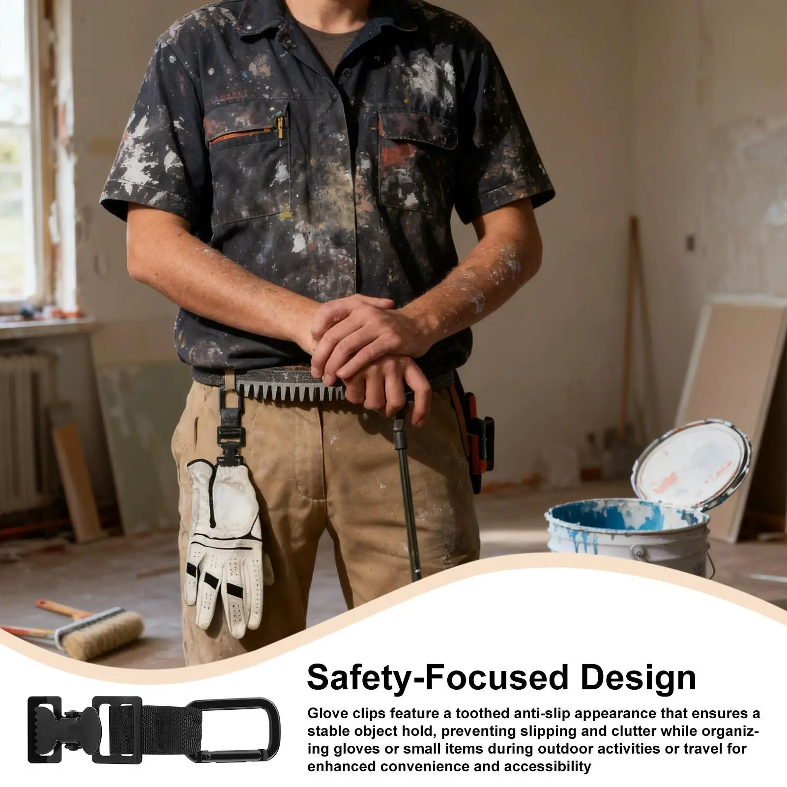 Glove Holder For Belt Serrated Design Mitten Hanger Firefighter Glove Clips For Towel Pant Belt Golf Firefighter Construction