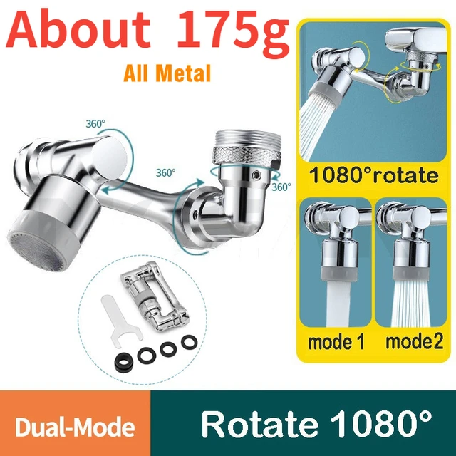 1080° Universal Rotation Faucet Extender Sprayer Head Kitchen Robot Arm