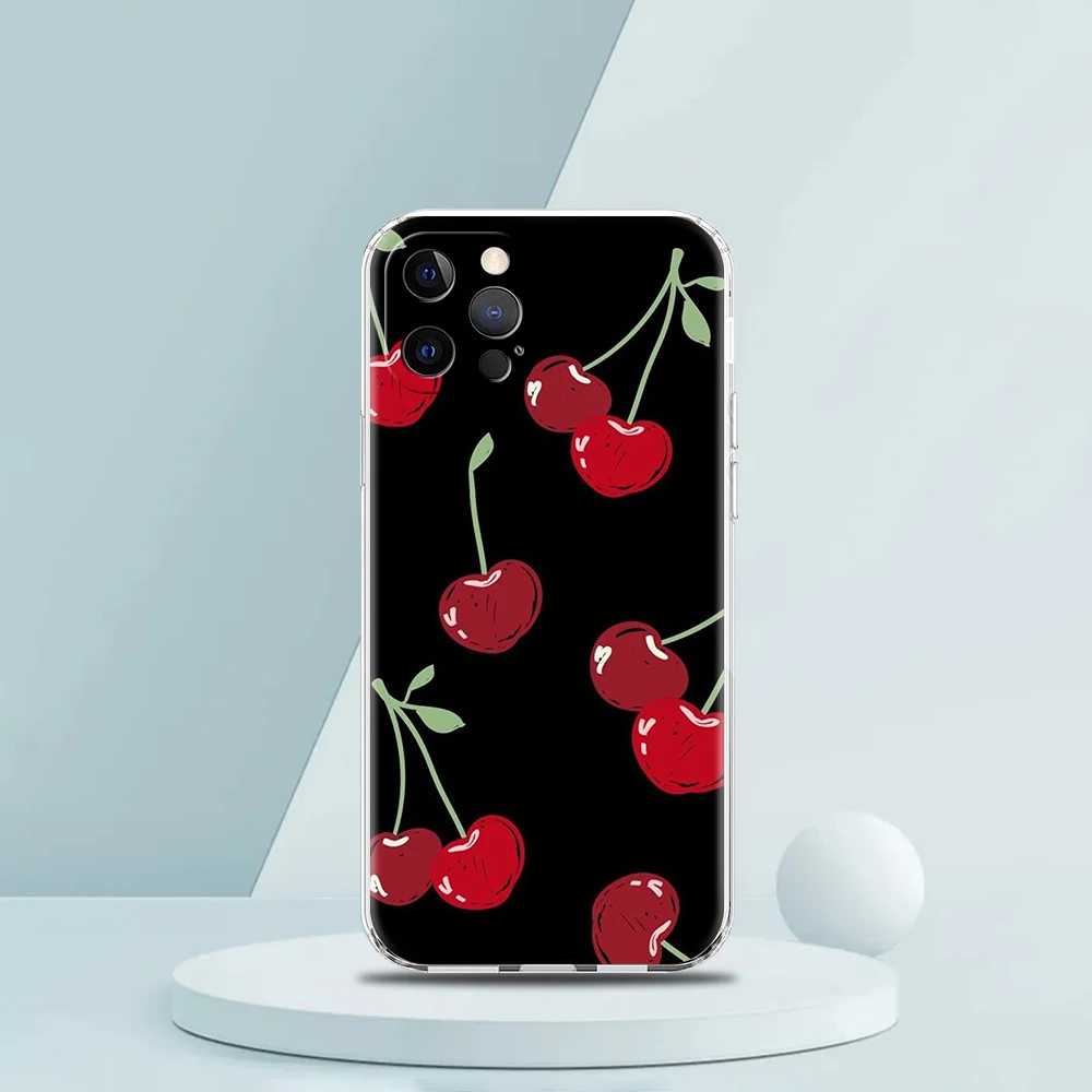 Cherries Luxury Soft Silicone Clear Phone Case