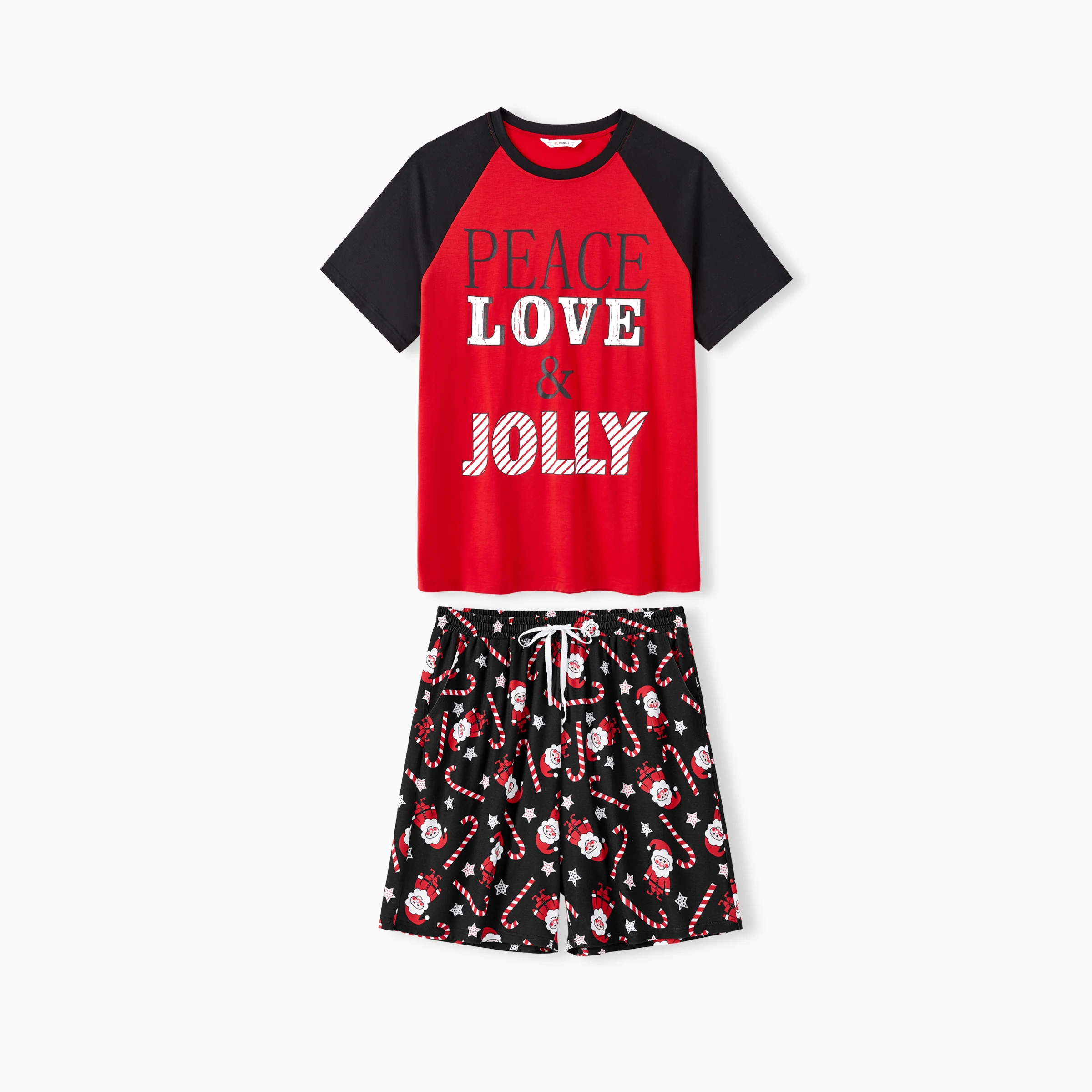 thumbnail image 5 of Pijama navideño familiar de manga corta a juego Peace Love & Jolly (resistente al fuego), 5 of 5