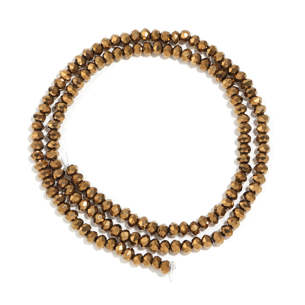 1 Strang 3 4 6 8 10 mm Rondelle facettierte Kristallperlen braunes Glas lose Perlen für DIY Schmuckherstellung Halskette Armbänder Zubehör – Detail 9