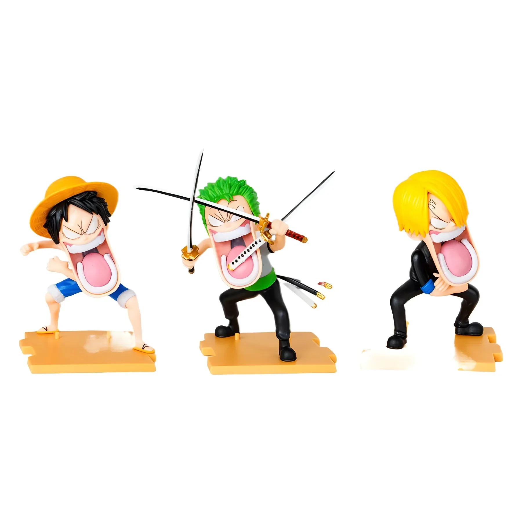 15cm One Piece Luffy Figures Three Captains Sanji Monkey D Luffy