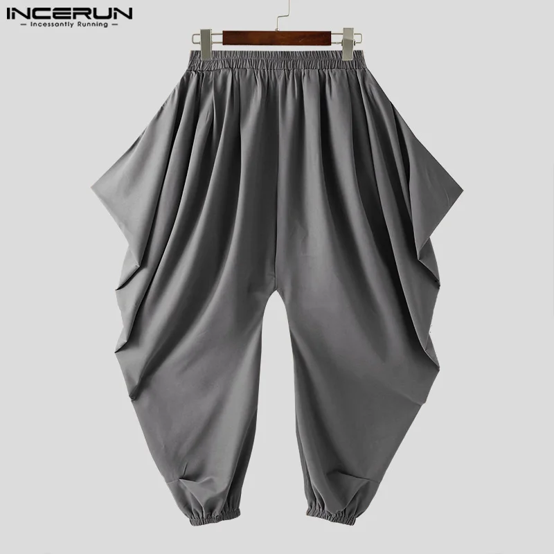 INCERUN 2024 Koreanischen Stil Herren Hosen Lose Feste Breite Bein Design Lange Hosen Männlichen Freizeit Party Heißer Verkauf Solide Pantalons S-5XL – Detail 5
