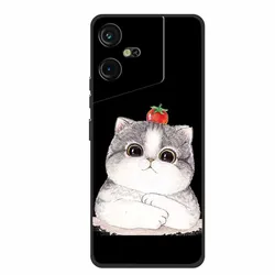 Cute Cartoon Cat Black Silicone Soft Phone Case - Stylish Back Cover for Tecno Pova Neo 3 (B06.CH.65)