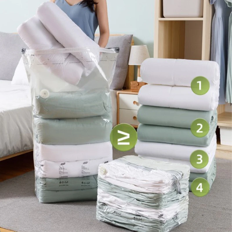 No Need Pump Vacuum Bags Large Plastic Storage Bags For Storing Clothes  Blankets Compression Empty Bag Covers Travel Accessories - Temu