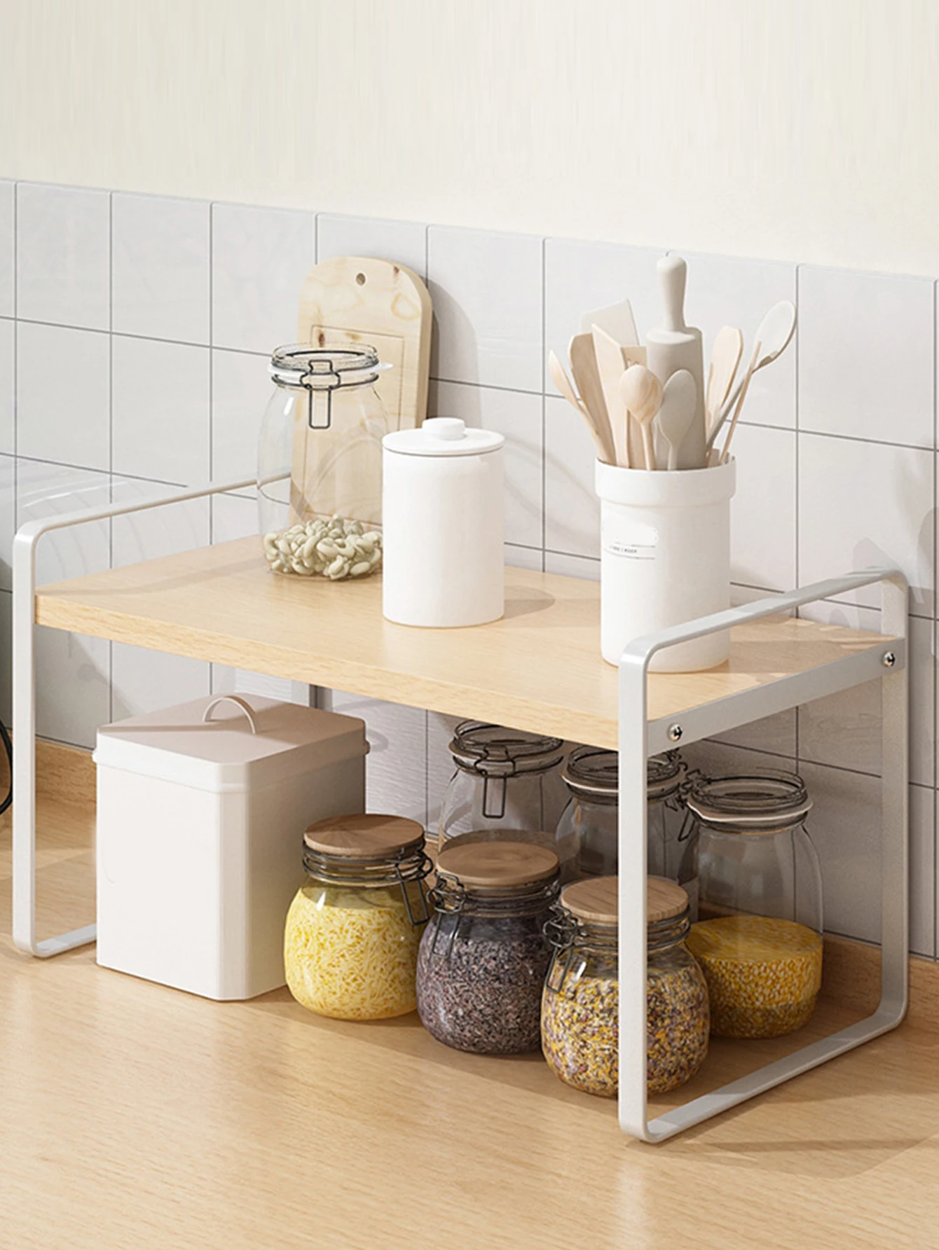 3 Ripiani Espandibili In Metallo Per Armadio E Cucina – Organizer Impilabile Da 42 A 69 Cm, Bianco