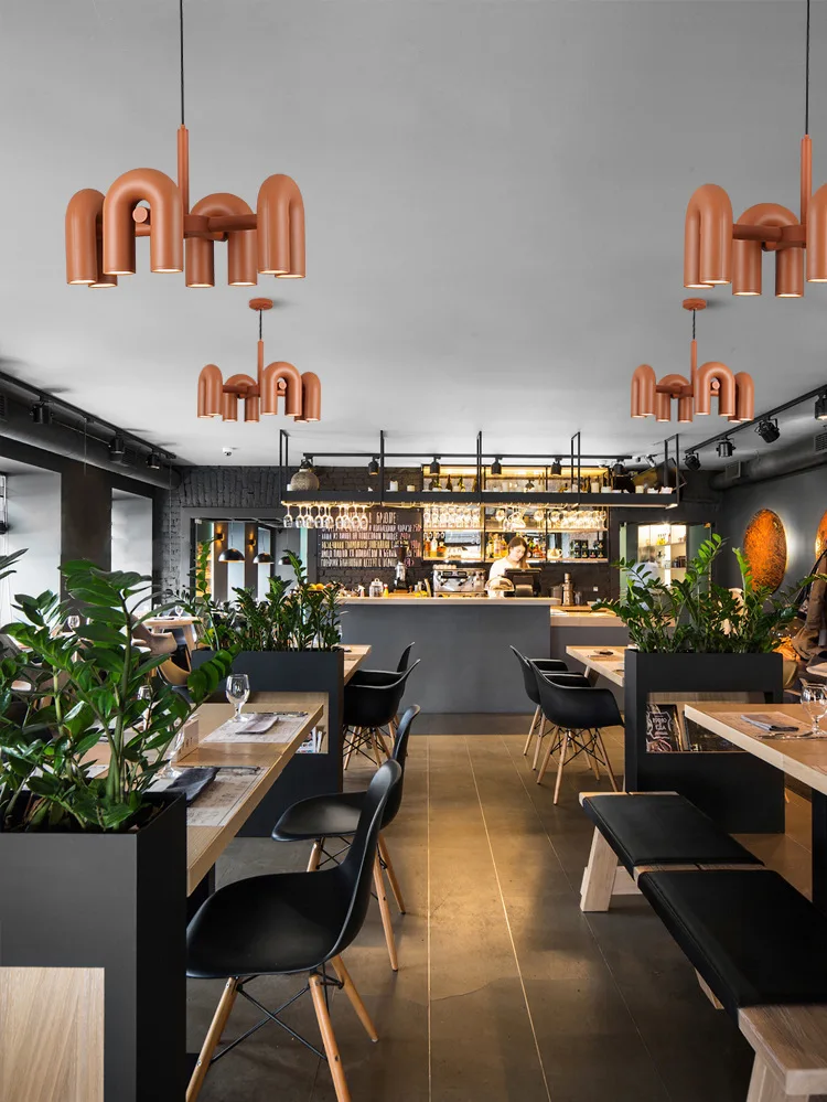 Zirkus-Kronleuchter, U-förmiges Röhrenlicht-Design, buntes, verstellbares Licht für Wohnzimmer, Schlafzimmer, Loft-Dekor, Kücheninsellicht – Detail 9
