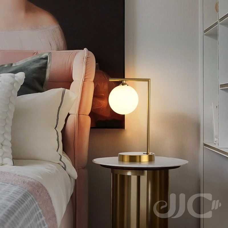 

Jjc Portable Benchtop Gold Glass Globe Moon Lamp Living Room Bedroom Bedside Lamp Home Decoration Modern Reading Lamp