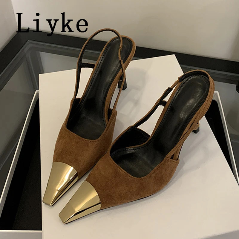 Niulatu Women's Pumps Fashion Pointed Slingback Female Stiletto Elegant Colorful Shallow Mouth Ladies Prom Shoes DJSE main image 1