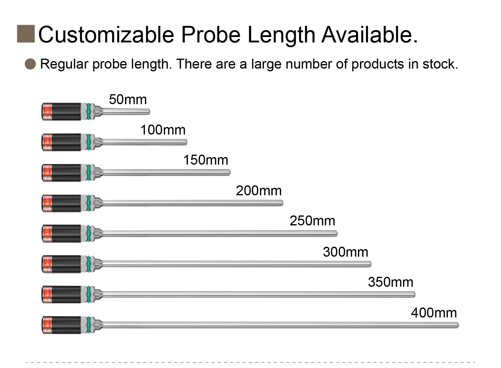 High Precision PT100 RTD WZP-187 Waterproof Temperature Sensor, Stainless Steel