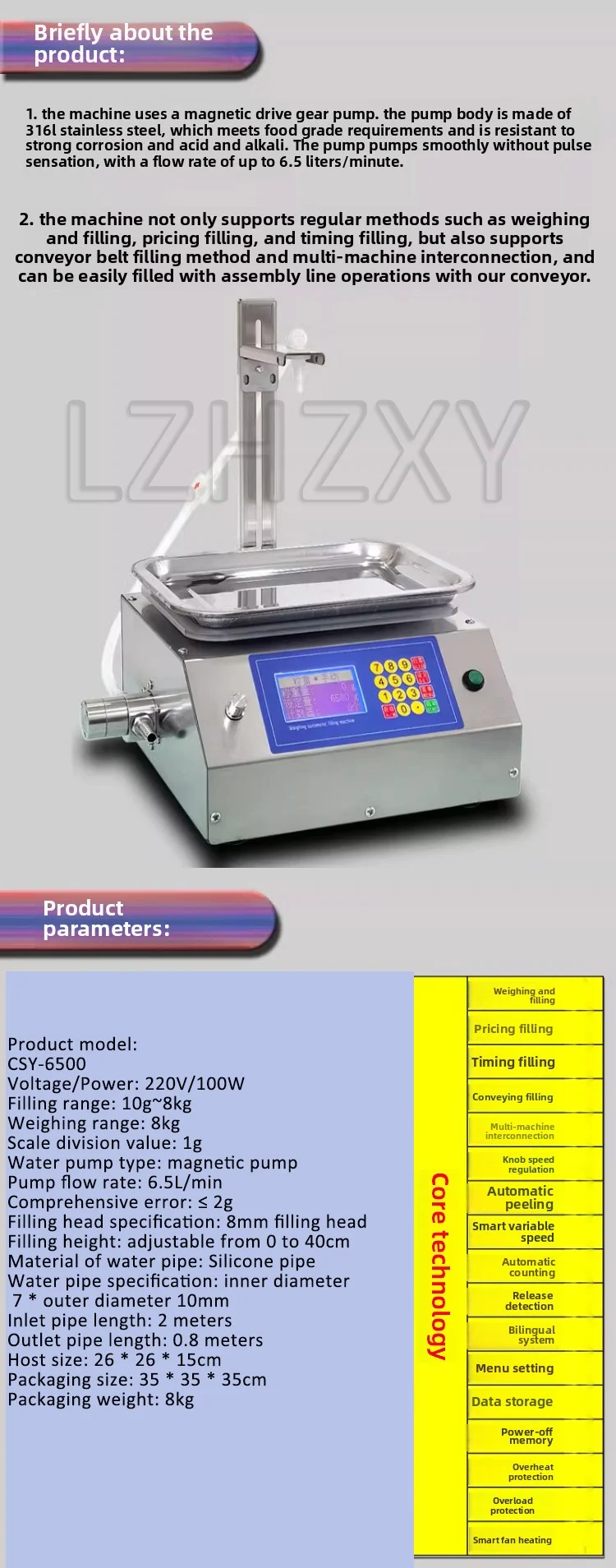 Small Scale Weighing Quantitative Magnetic Pump Liquid Packaging Machine Oil Cle