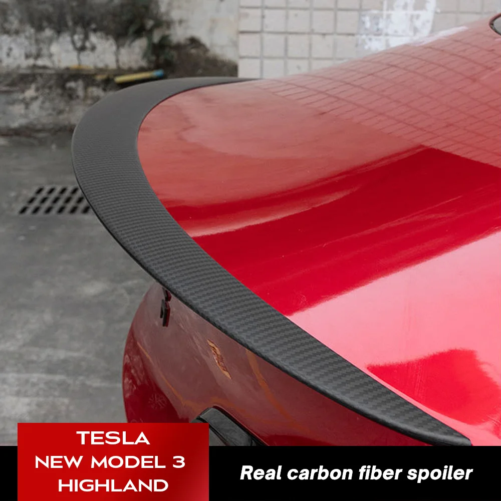 

[2024] сухой задний спойлер из углеродного волокна для Tesla New Model 3 Highland 2024 Tail Wing, яркие матовые аксессуары
