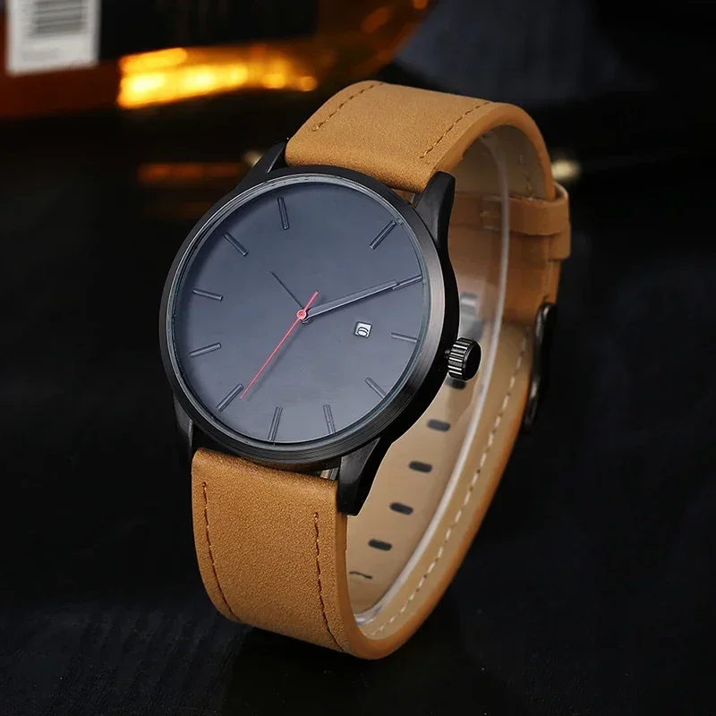 

Military Mens Watch No Brand Watch Brown Leather Quartz Mens Watches Reloj Hombre Часымеханические Муж Grosses Montres Hommes