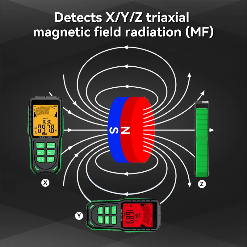 RD637 EMF Detector Professional Electromagnetic Field Radiation Meter Handheld Portable Radio Frequency Tester 4