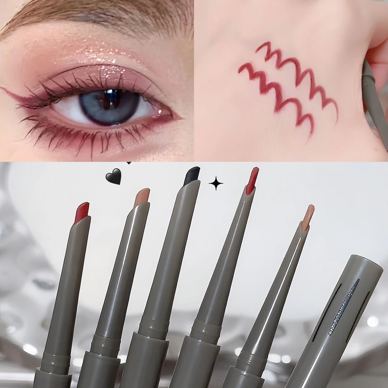 Matte Lying silkworm Eyeliner Gel Pen Waterproof Not Blooming Quick Drying Eye Liner Pencil Red Brown Eye Shadow Pen Makeup eyeliner pencils eyeliner pen