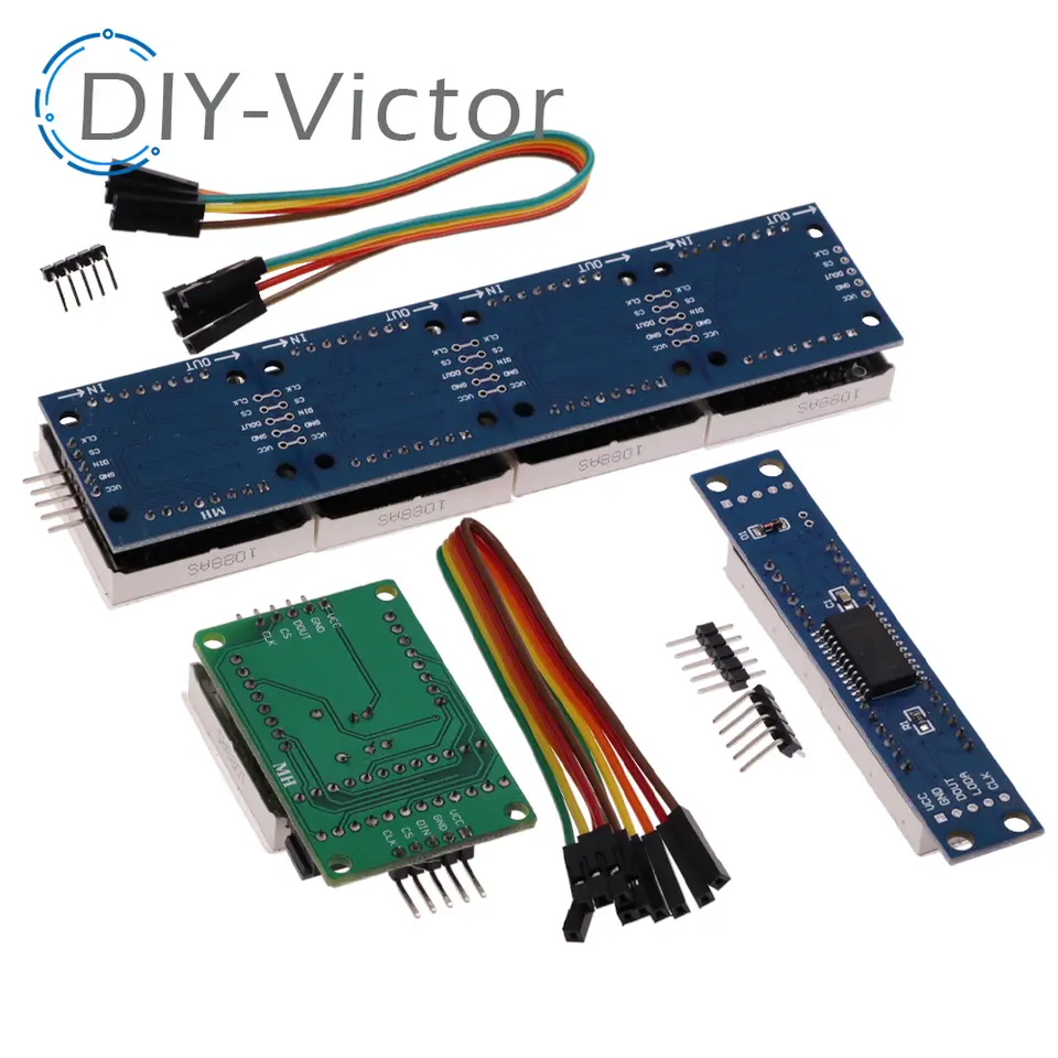 MAX7219 LED Microcontroller 4 In one Display with 5P Line Module 5V Operating Voltage for Arduino DIY 8x8 Dot Matrix Common image 2