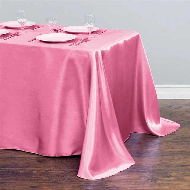 

Free Shipping Rectangle Table Cloth Satin Tablecloth Overlays Wedding Christmas Birthday Banquet Decor Home Dining Table Cover