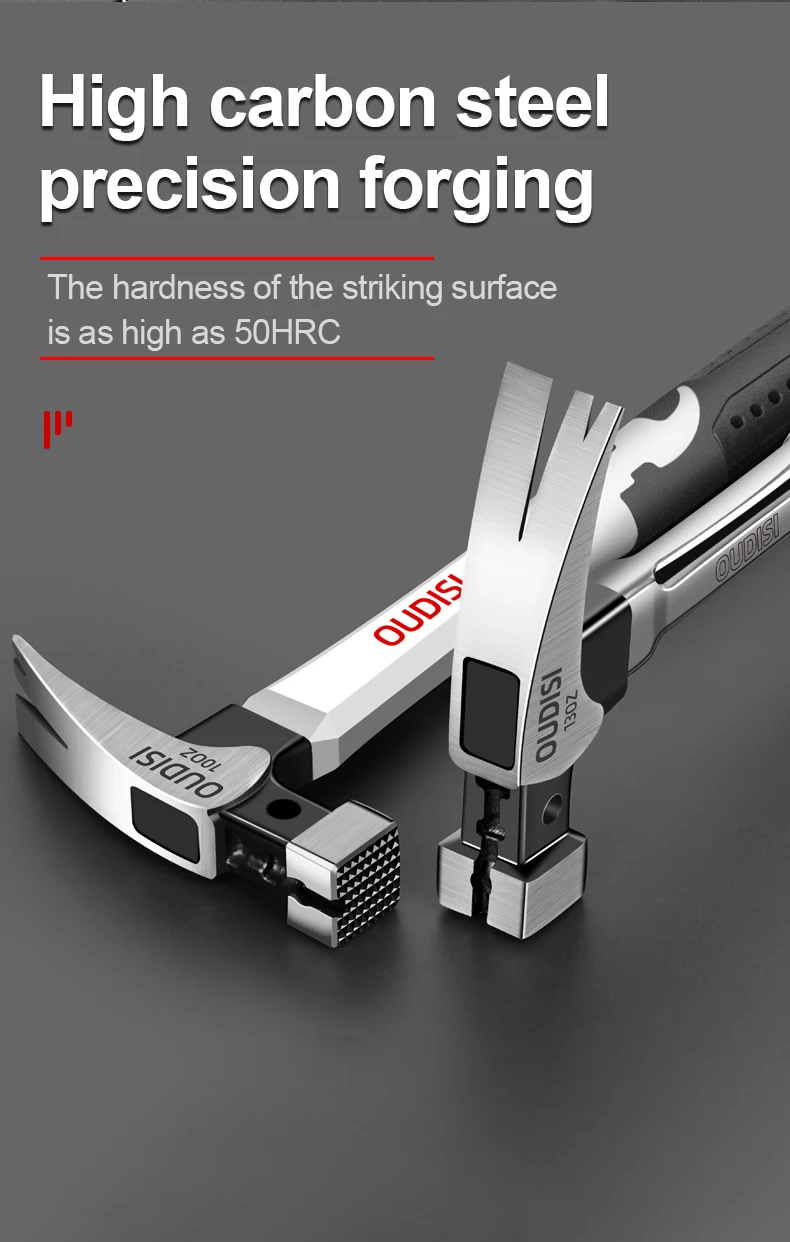 Ai express Kollektion Anti-Rutsch-Stahl-Hammer Handwerkzeug Magnet Klauen hammer für automatische Holz bearbeitung – Detail 2