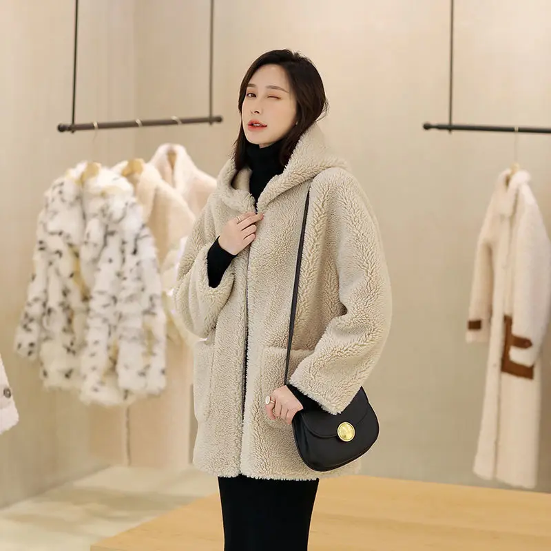 おしゃれ商品 秋冬女性新ファッション韓国ジッパーリアルファーoutwears女性プラスサイズカジュアルなフード付きジャケットウールの毛皮のコートz94 オンライン買い物 Www Guildtheatre Co Za