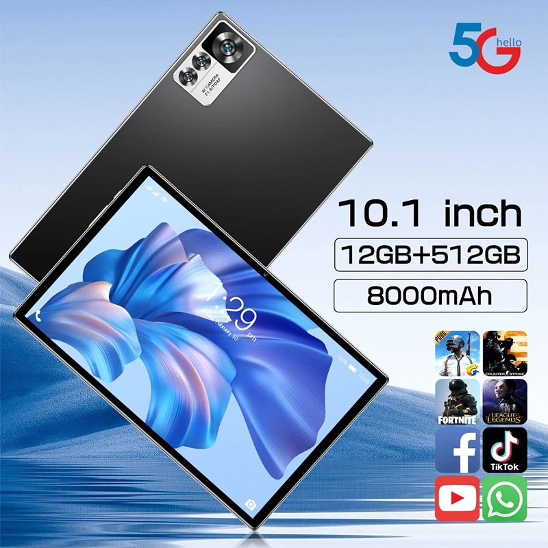 

Global tablet 12spro 10.1in Android 13 12GB+512GB WPS 5G tablet Android WiFi Bluetooth tablet Android tablet