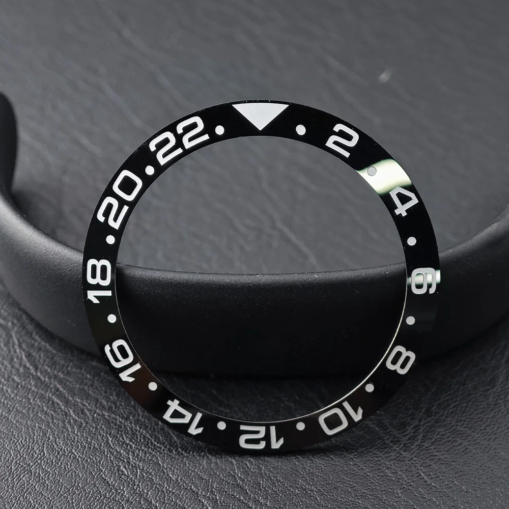 Men's Watch Replacement Bezel Insert with Tilted Ceramic and Carbon Fiber Texture