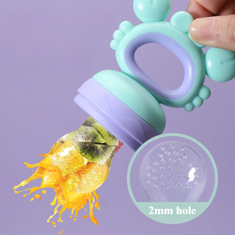 Baby Fresh Fruit Food Feeder with BPA-Free Silicone Pouches Infant Massaging Toy Newborn Infant Vegetable Fruit Food Mills