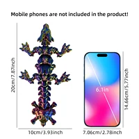 3D gemstone dragon colorful decoration can swing multi head dragon creative figurine trendy play 2