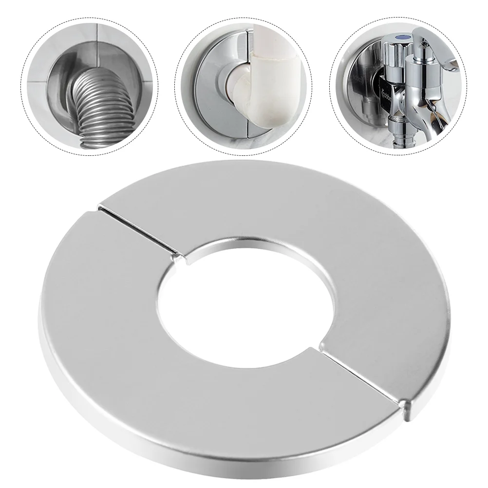 

2 Pcs Stainless Steel Decorative Cover Pipe Covers Wall Flange Slap Hole Cap Trim Split Plumbing Plates Walls Shower