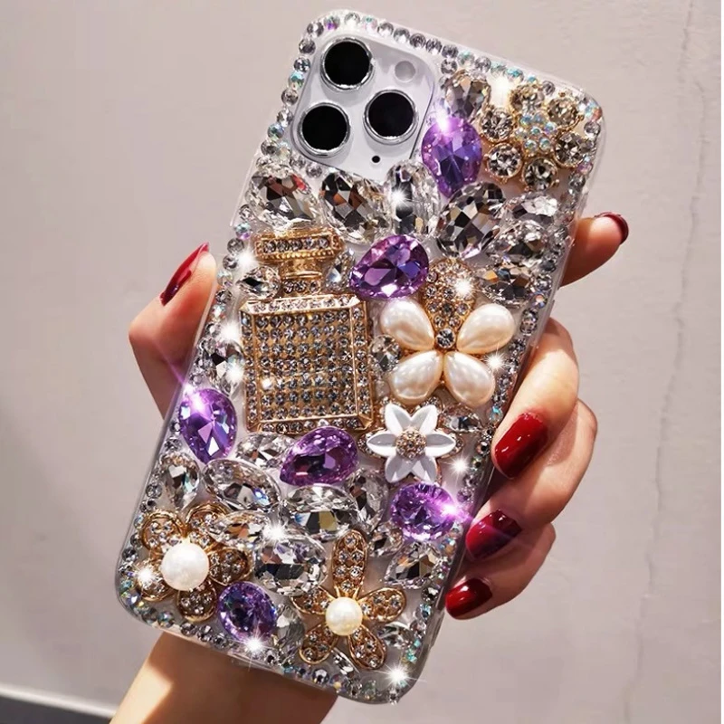 

Luxury Rhinestone Phone Case for Huawei, Bling Diamond Phone Cover Bag, P30, P50Pro, P40lite, 40, For Honor 8X, 9X, 50, 60Pro