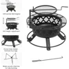 Wood Burning Fire Pit with Quick Removable Cooking Grill, Black, 32in 4
