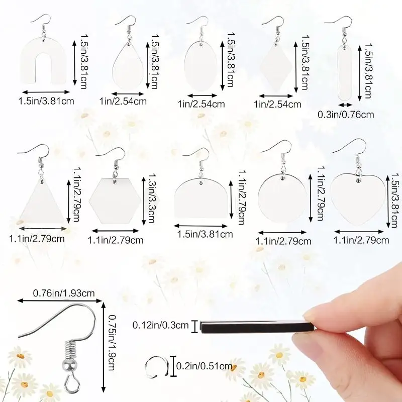 N5KA 60Pcs Sublimation Blank Earrings Unfinished Teardrop Heat Transfer Earring Pendant with Earring Hook Jump Ring DIY Craft 6