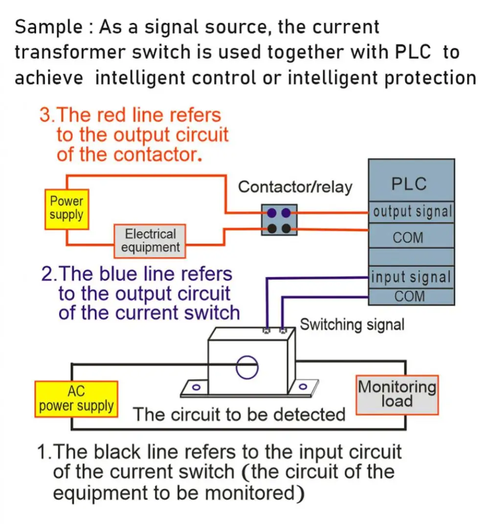 Current Detection Switch 0.2-30A Induction Relay AC Linkage Electrical Equipment PLC Signal Over Limit Closed Mutual Inductor