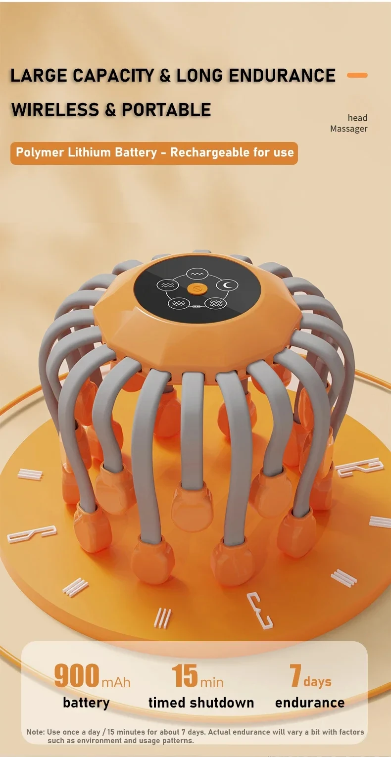 Electric scalp massager close-up