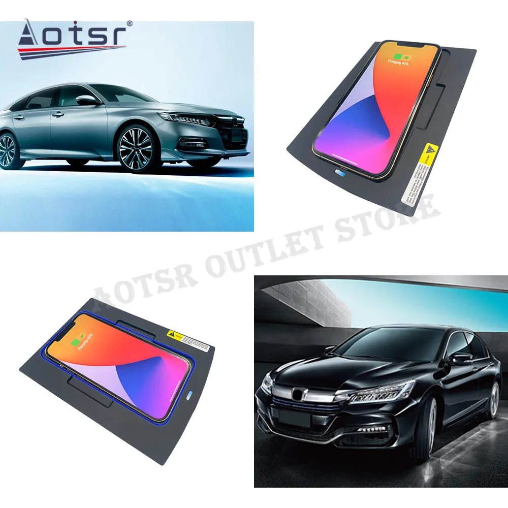 

Автомобильное инфракрасное Быстрое беспроводное зарядное устройство QI для Honda Accord 10 2018 2019 2020 2021, автомобильные аксессуары для зарядки, Интеллектуальный держатель телефона
