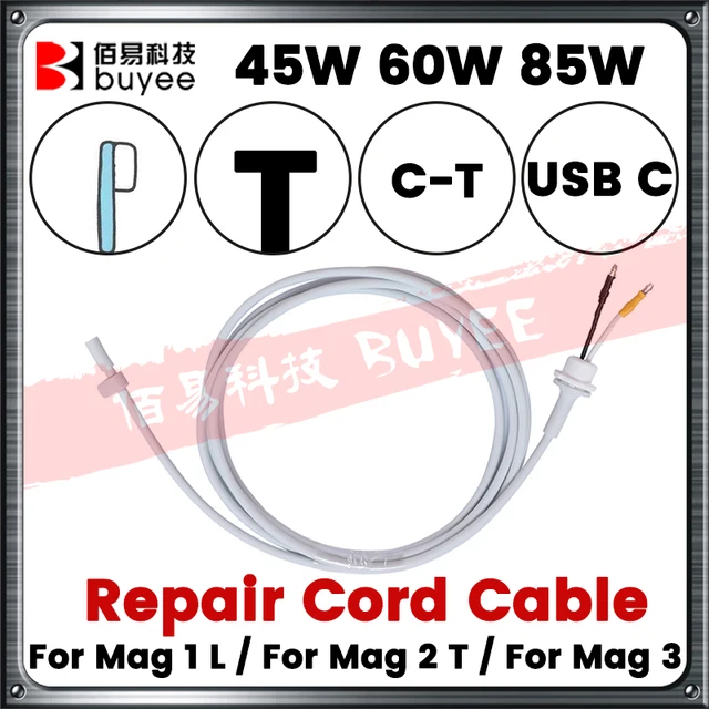 노트북 수리 케이블 45W 60W 85W 어댑터 코드 케이블 1 개, 맥북 에어 프로 마그네틱 AC/DC T/L 전원 충전기 수리 교체 노트북 수리 케이블 45W 60W 85W 어댑터 코드 케이블 1 개, 맥북 에어 프로 마그네틱 AC/DC T/L 전원 충전기 수리 교체