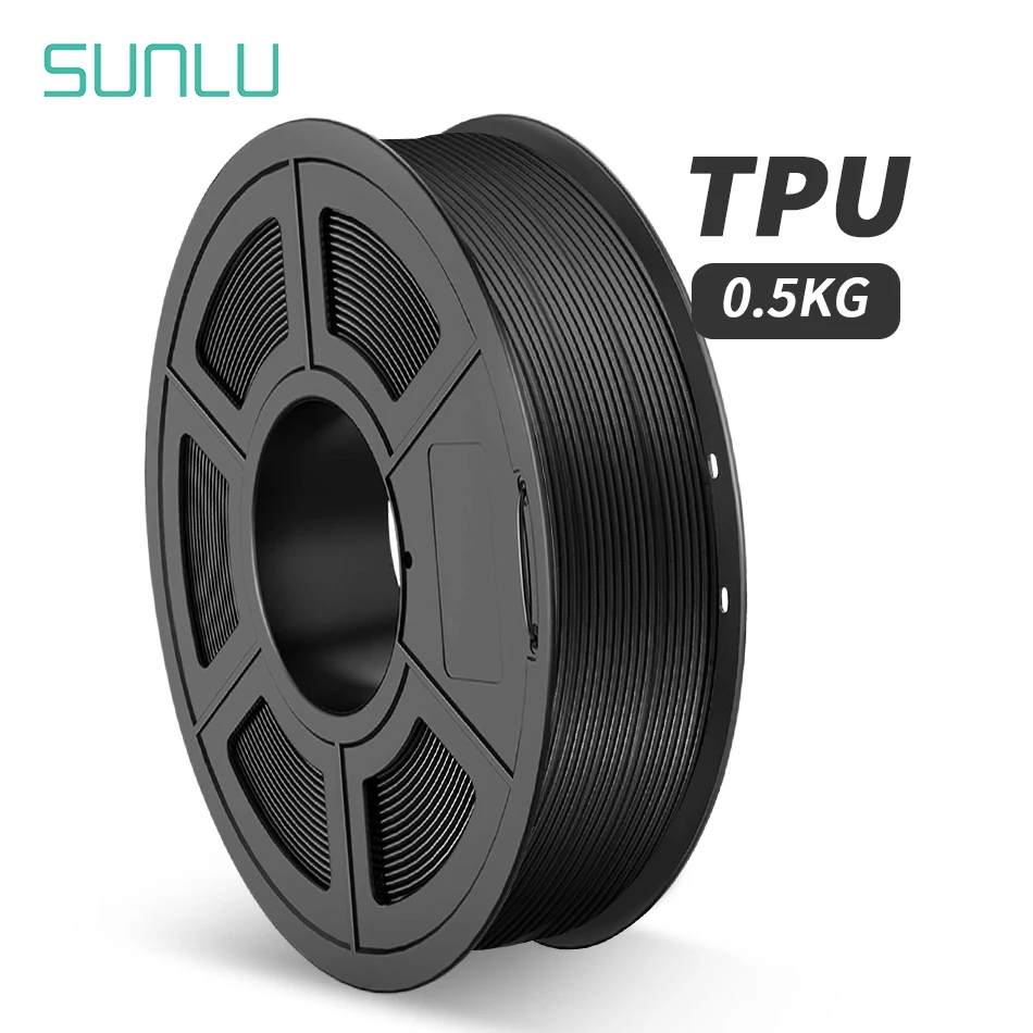SUNLU TPU 95A Soft 3D Filament 1.75MM 0.5KG Odorless High Silience Good Anti-Aging Medical Supplies Printing Toys Shoes hard steel 3d printer mk8 nozzle 0 2mm 1 0mm for 1 75mm supplies cr10 cr10s ender 3 extruder head 3d printer nozzle parts