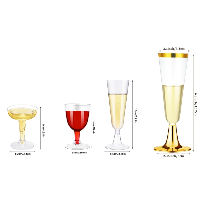 10pcs New Plastic Champagne Flutes Disposable Clear Plastic Champagne Glasses For Parties Glitter Clear Cup Red Wine plastic cups plastic champagne flutes