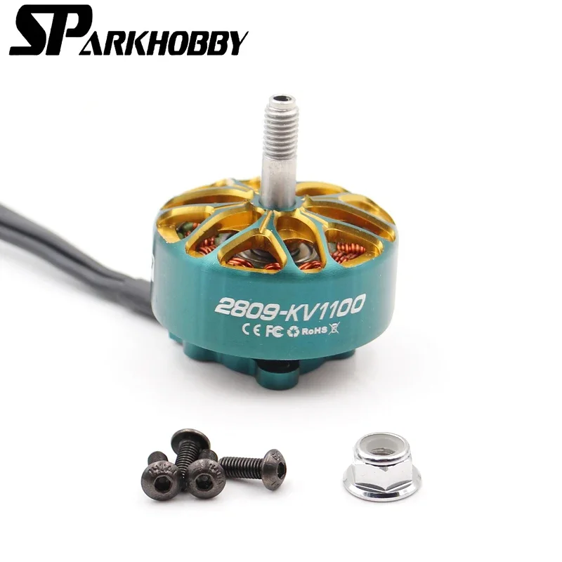 Sparkhobby Xspeed 2809 1100Kv Fpv Bezszczotkowy Silnik 3 ~ 6S Lipo Z Wałkiem 5Mm 19*19Mm Dla Dronów Dalekobieżnych Rc 7 "8"