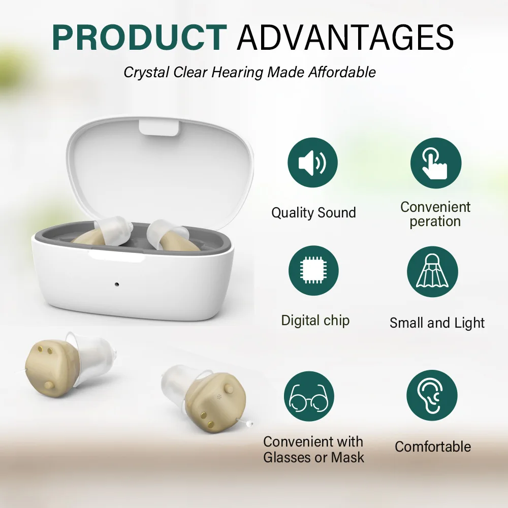 Newest Rechargeable Digital Wireless Hearing Aids 8-Channels 16-Bands Mini CIC Sound Amplifier Mini Hearing Aid Audifonos 3