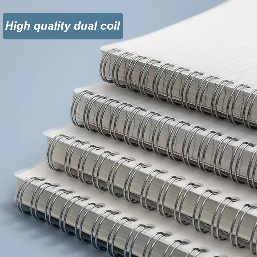 A6 Pocket Coil Spiral Notebook Small Notepad Line Blank Grid Inner Pages 160 Pages 80 Sheets PP Cover Office School Supplies